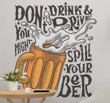 Beer Banner drink wall decal - TenStickers
