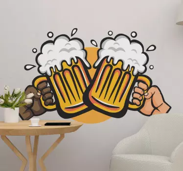Beer cheers drink wall sticker - TenStickers