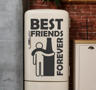Beer drink with text window decal - TenStickers