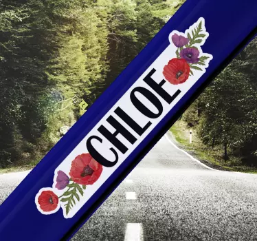 Bike sticker floral name personalize it here - TenStickers
