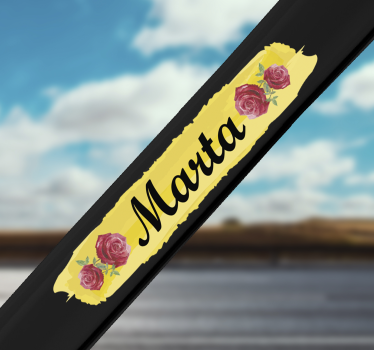 Bike sticker with beautiful roses design - TenStickers