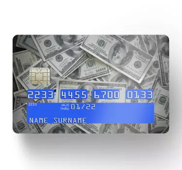 Bill dollar money bank card decal - TenStickers
