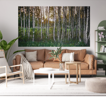 Birch forest wall mural decal - TenStickers
