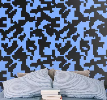Black and blue camouflage vinyl print wall sticker - TenStickers