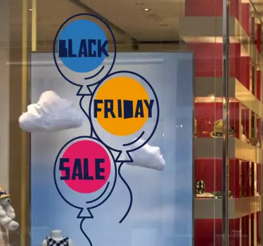 Black Friday ballons window sticker - TenStickers