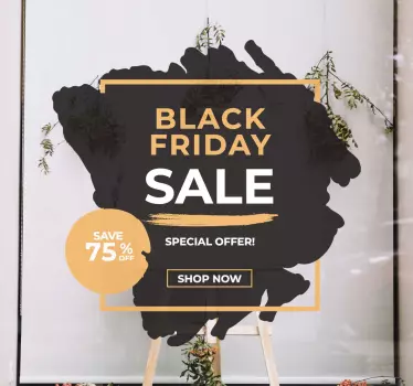 Black Friday paint strokes stickers black friday - TenStickers