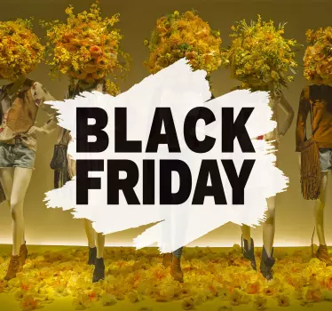 black friday sales black and white window decal - TenStickers