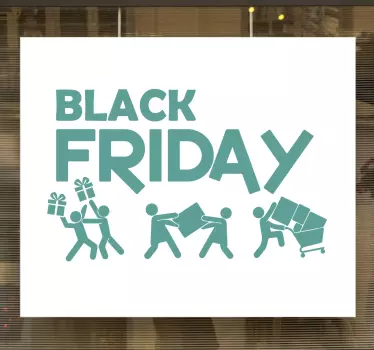 black friday sales with characters window decal - TenStickers