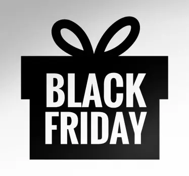 Black Friday Wrapped In a Present Window Sticker - TenStickers