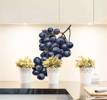 Black grapes food wall sticker - TenStickers