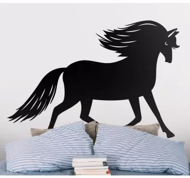 Black horse silhouette wallpaper sticker - TenStickers