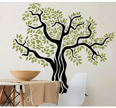 Black Olive tree with green leaves  bedroom sticker - TenStickers