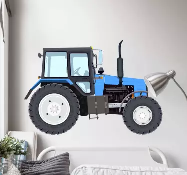 Blue modern tractor toy decal - TenStickers