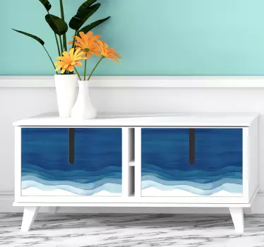 Blue stripes furniture decal - TenStickers