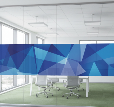 Blue translucent geometry window sticker - TenStickers