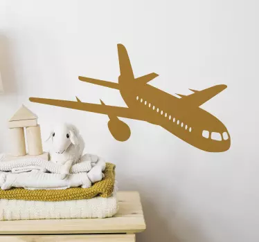 Boeing plane flying illustration wall art - TenStickers