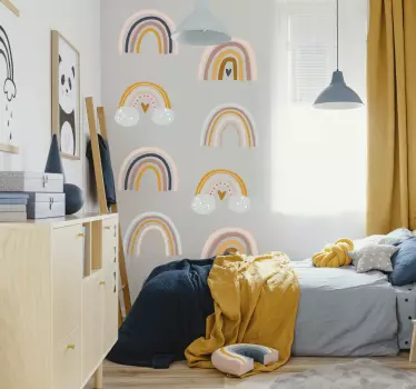 boho rainbows wall stickers children's room - TenStickers