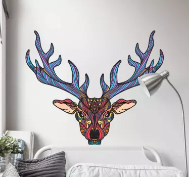 Boho reindeer wild animal sticker - TenStickers