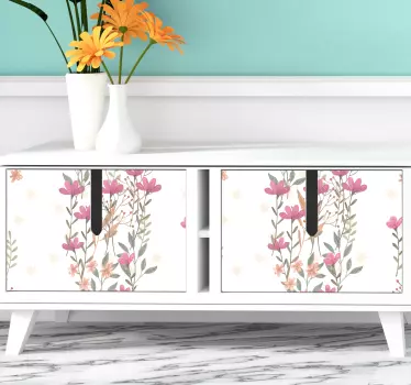Botanical tall flowers decals for furniture - TenStickers
