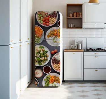 bowls with food fridge sticker - TenStickers