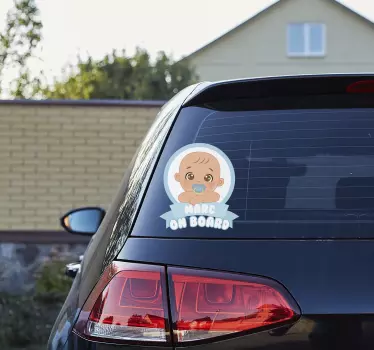 Customised boy name baby on board sticker - TenStickers