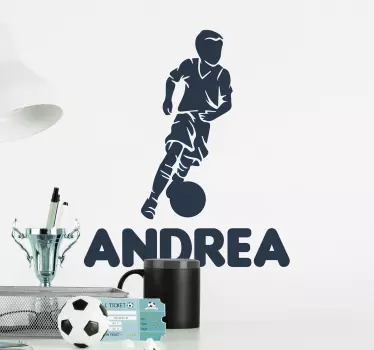 Boy player football decal - TenStickers