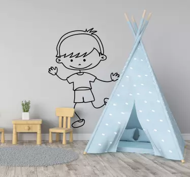 Boy Smiling Sticker - TenStickers