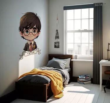 Boy wizard with tie illustration sticker - TenStickers