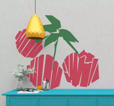 Broken cherries fruit wall decal - TenStickers