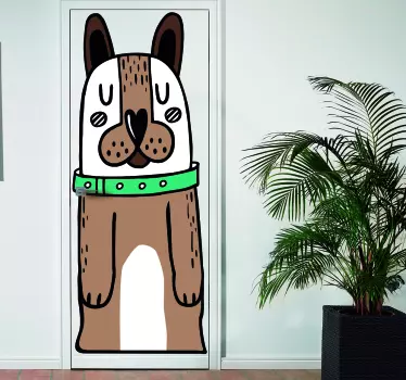 Brown dog door sticker - TenStickers