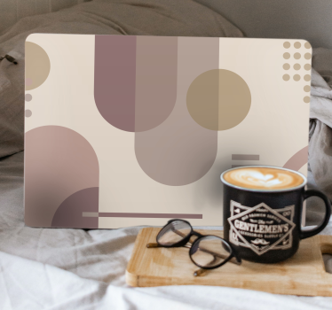Brown geometric modern art laptop stickers - TenStickers