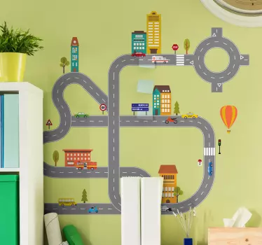 Build your road illustration wall art - TenStickers