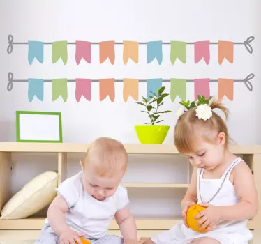Bunting Banners Kids Stickers - TenStickers