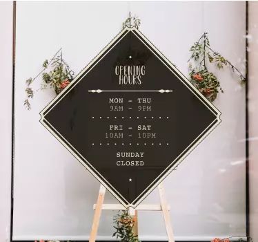 Business opening hours illustration shop window decal - TenStickers