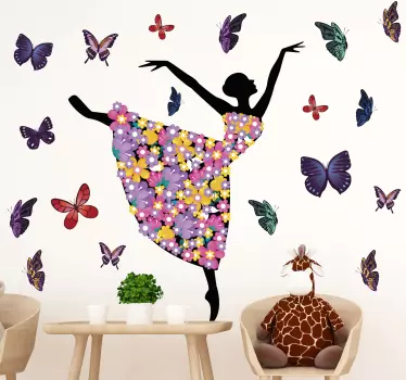 Butterfly dancer dance sticker - TenStickers