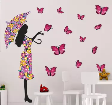 Butterfly Girl people decals - TenStickers