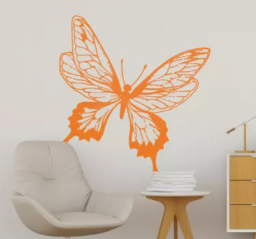 Butterfly Illustration insect wall sticker - TenStickers