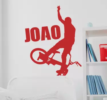 BXM with name cycling wall sticker - TenStickers