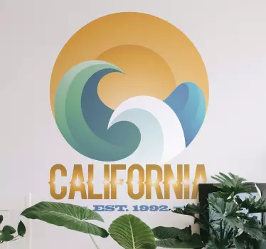 California Waves Sunset Location sticker - TenStickers
