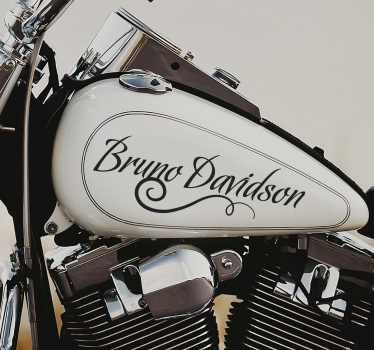calligraphic filigree name motorcycle decal - TenStickers