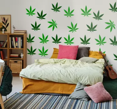 Cannabis Leaf plant decals - TenStickers
