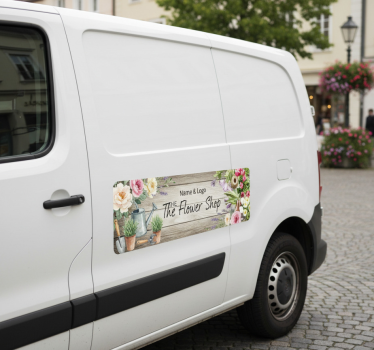 Car sticker flower shop name and logo - TenStickers
