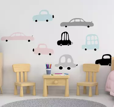 cars set illustration wall art - TenStickers