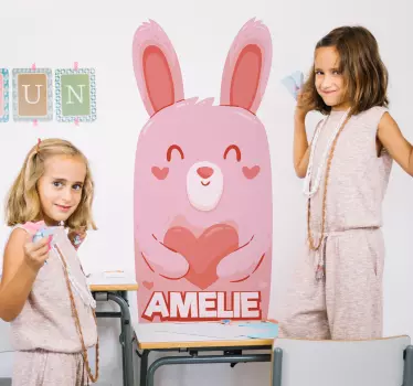 Cartoon Rabbit Customisable Wall Sticker - TenStickers