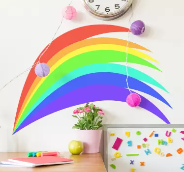 Cartoon rainbow spikey cartoon wall decal - TenStickers