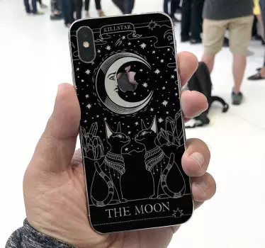Cats by a moon iPhone decal - TenStickers