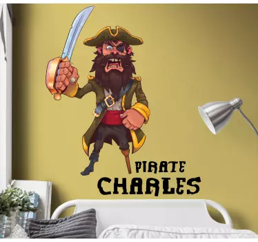 Character sticker adventurous pirate design - TenStickers