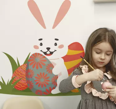 Charming bunny easter wall stickers for kid - TenStickers