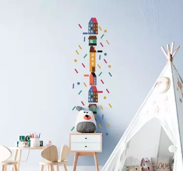 chart with confetti height chart decal - TenStickers