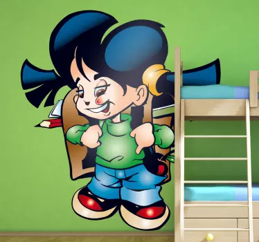 Cheerful School Kid wall stickers for kid - TenStickers
